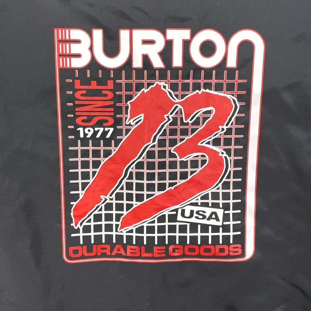 Burton Coach Jacket Mens Medium Black Graphic Sportswear Performance Athleisure